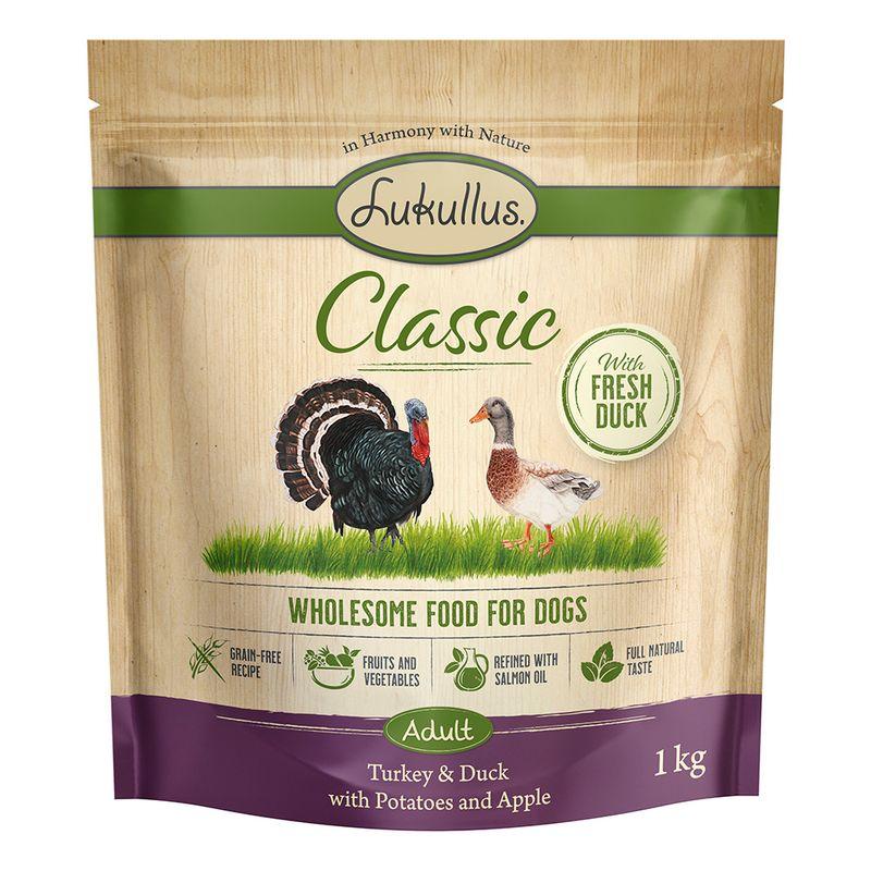Zooplus Lukullus Classic Tacchino & Anatra (senza cereali) Crocchette per cane Pezzi Unici
