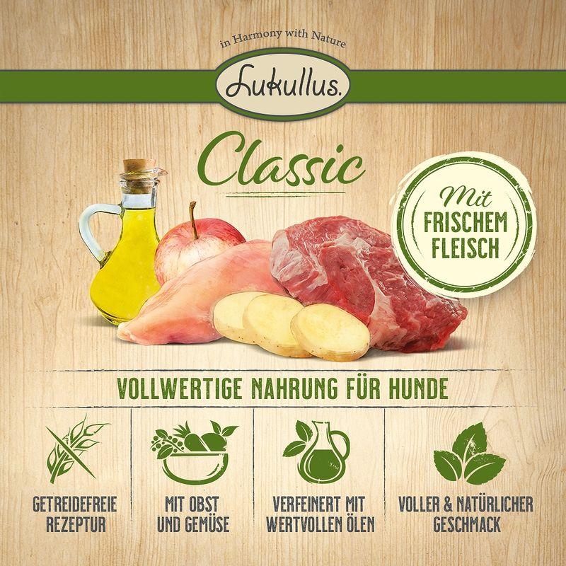 Zooplus Lukullus Classic Tacchino & Anatra (senza cereali) Crocchette per cane Pezzi Unici