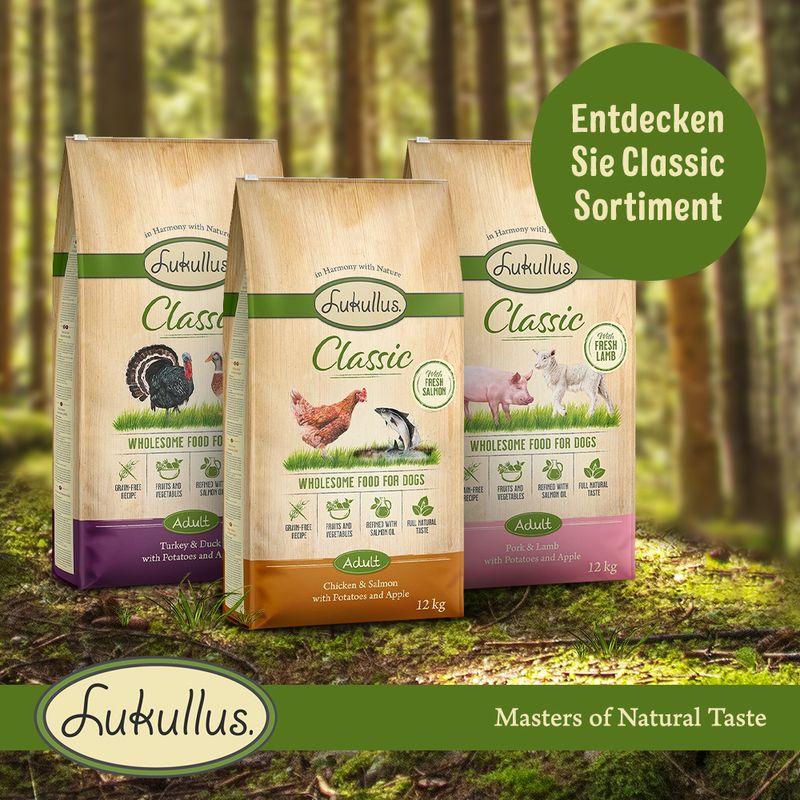Zooplus Lukullus Classic Tacchino & Anatra (senza cereali) Crocchette per cane Pezzi Unici