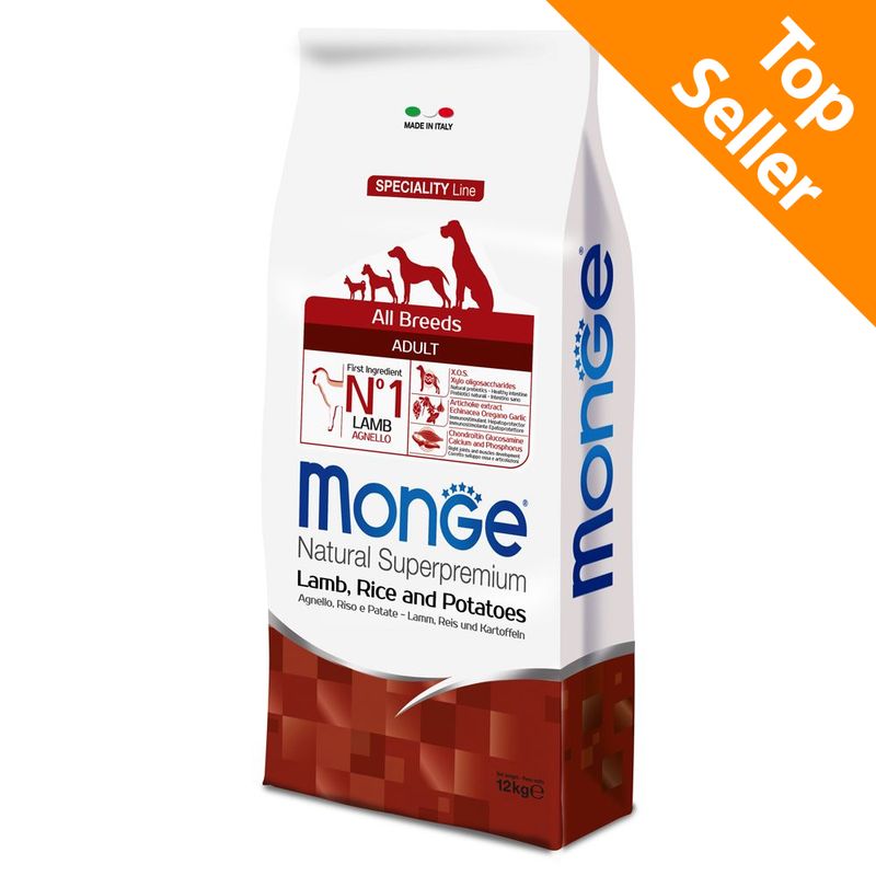 Zooplus Monge Superpremium All Breeds Adult Agnello Riso & Patate Crocchette cane