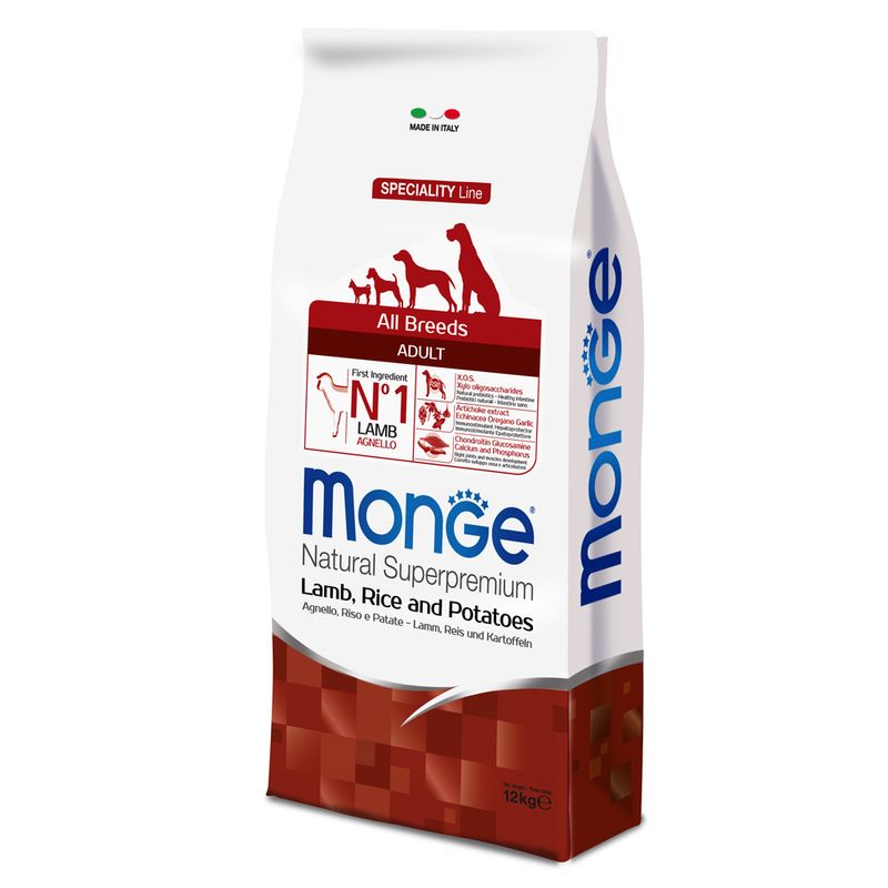 Zooplus Monge Superpremium All Breeds Adult Agnello Riso & Patate Crocchette cane In Linea