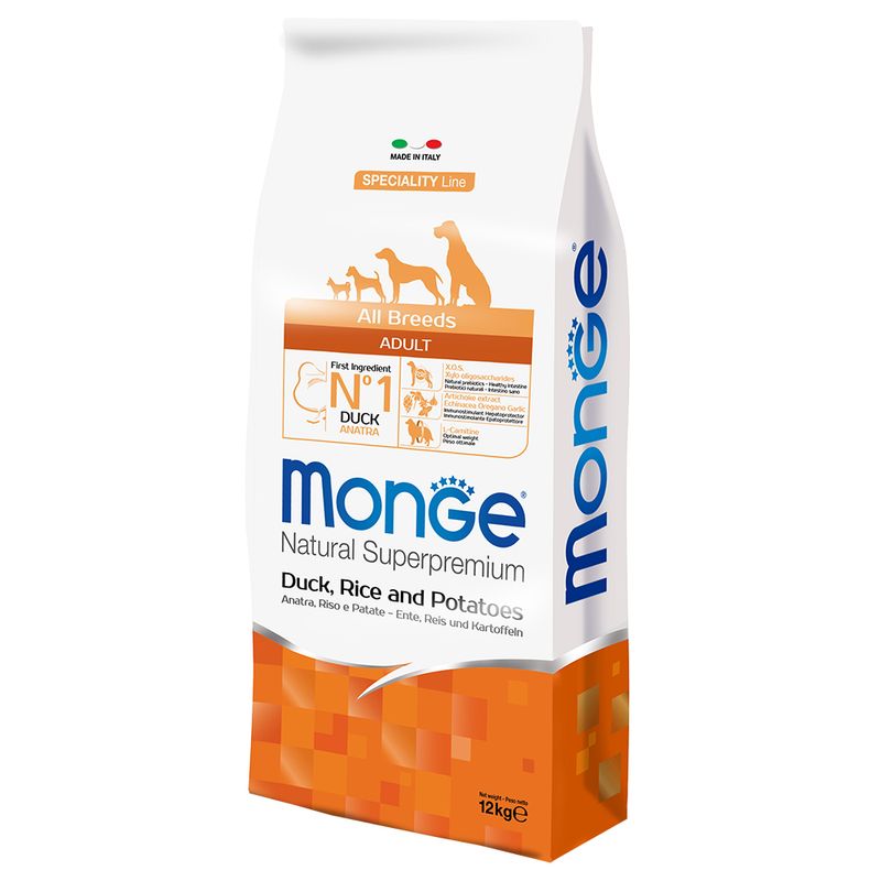Zooplus Monge Superpremium All Breeds Adult Anatra Riso e Patate Officina