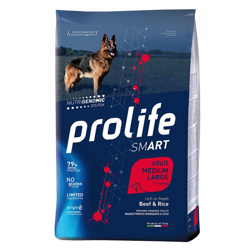 Zooplus Prolife Smart Adult Medium / Large Manzo e Riso Crocchette per cane