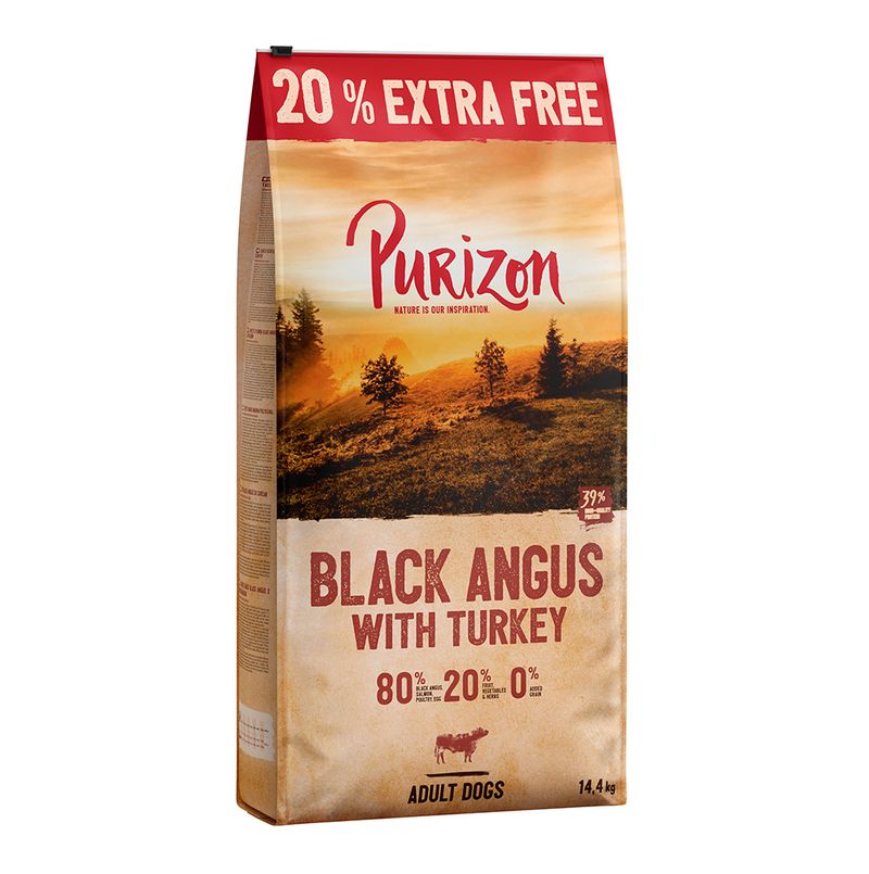 Zooplus 12 kg + 2 4 kg gratis Purizon Adult Crocchette Senza cereali per Cani Spedizione gratuita