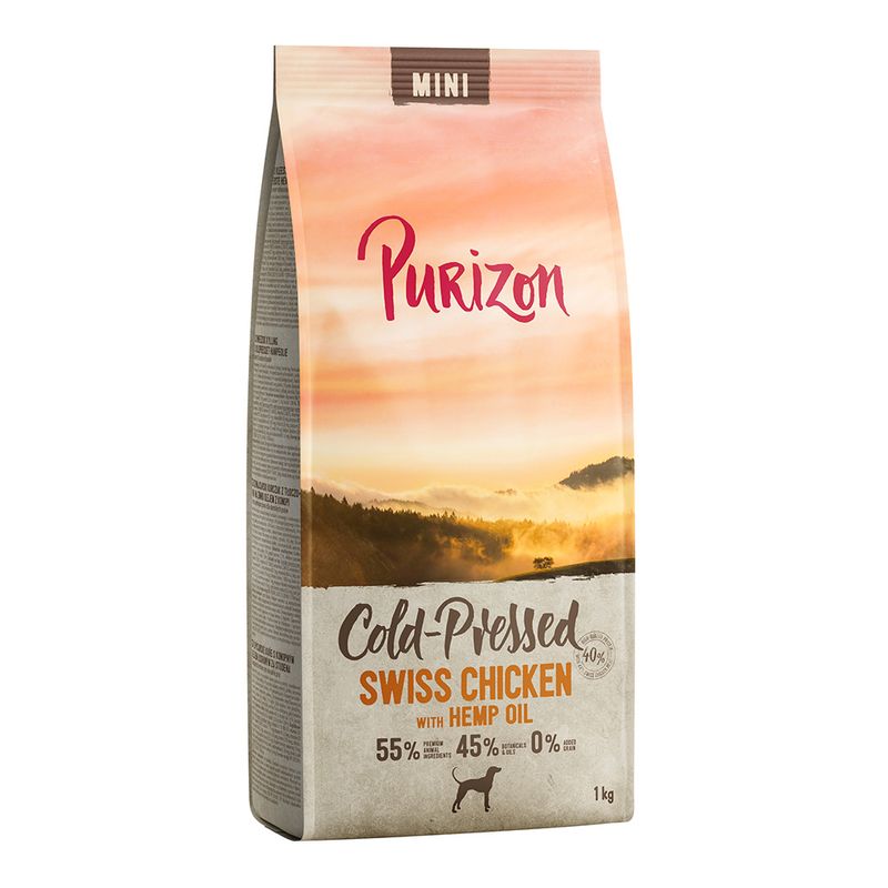 Zooplus Purizon Coldpressed Mini Pollo svizzero con Olio di canapa Secco per cani
