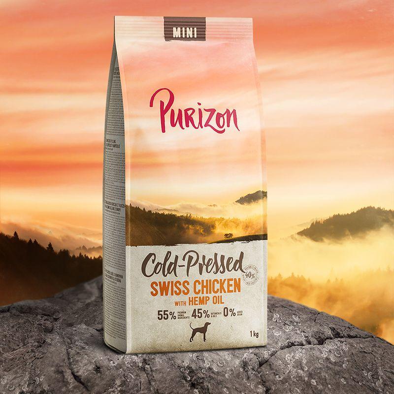 Zooplus Purizon Coldpressed Mini Pollo svizzero con Olio di canapa Secco per cani Offerte