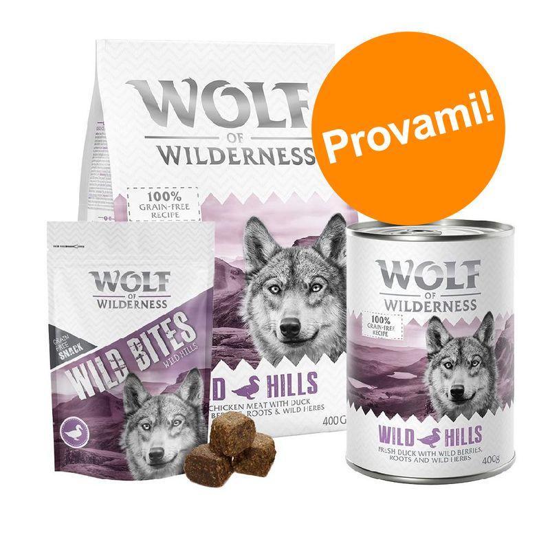 Zooplus Confezione prova Wolf of Wilderness Crocchette umido e snack per cane
