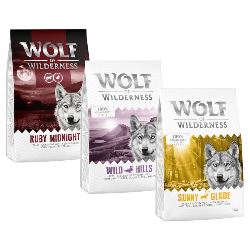 Zooplus Set prova misto Wolf of Wilderness Adult Crocchette per cani Vendita