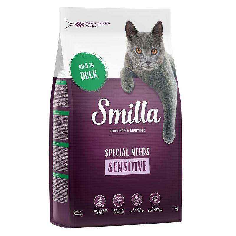 Zooplus Smilla Adult Sensitive Senza Cereali Anatra Crocchette per gatti