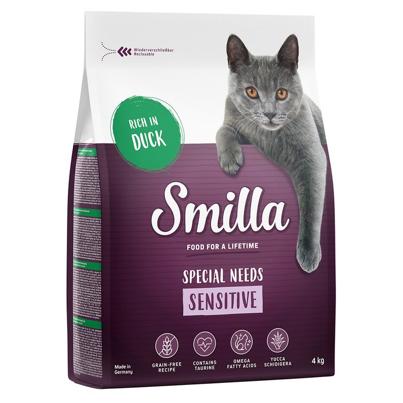 Zooplus Smilla Adult Sensitive Senza Cereali Anatra Crocchette per gatti Offerta