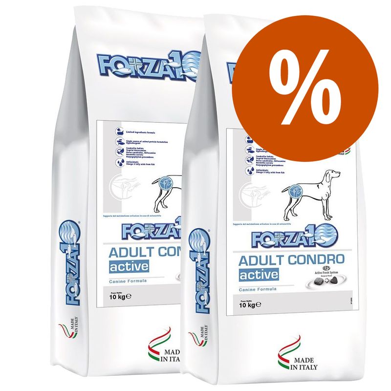Zooplus Multipack risparmio 2 x 10 kg Forza10 Active Line Crocchette cane