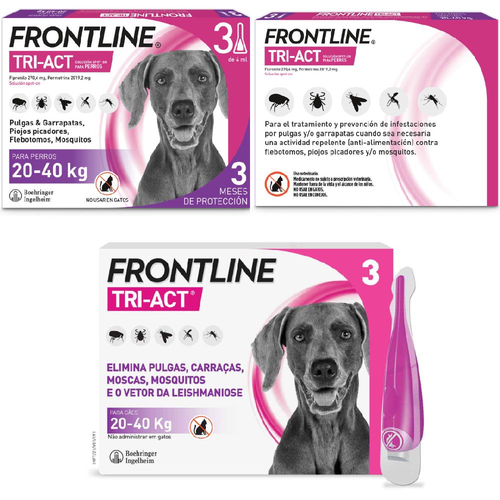 Miscota Frontline Pipette Tri Act per Cani Grande Taglia 20-40 Kg Prezzo Ridotto