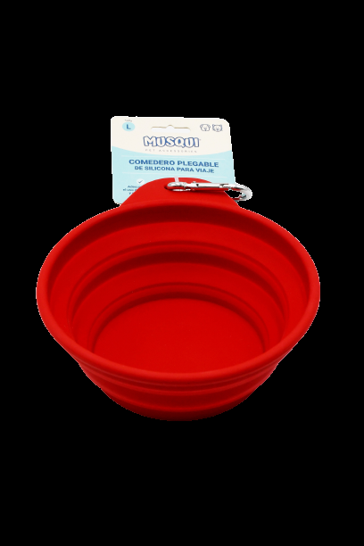 Miscota Musqui Grande ciotola da viaggio pieghevole in silicone rosso 2025