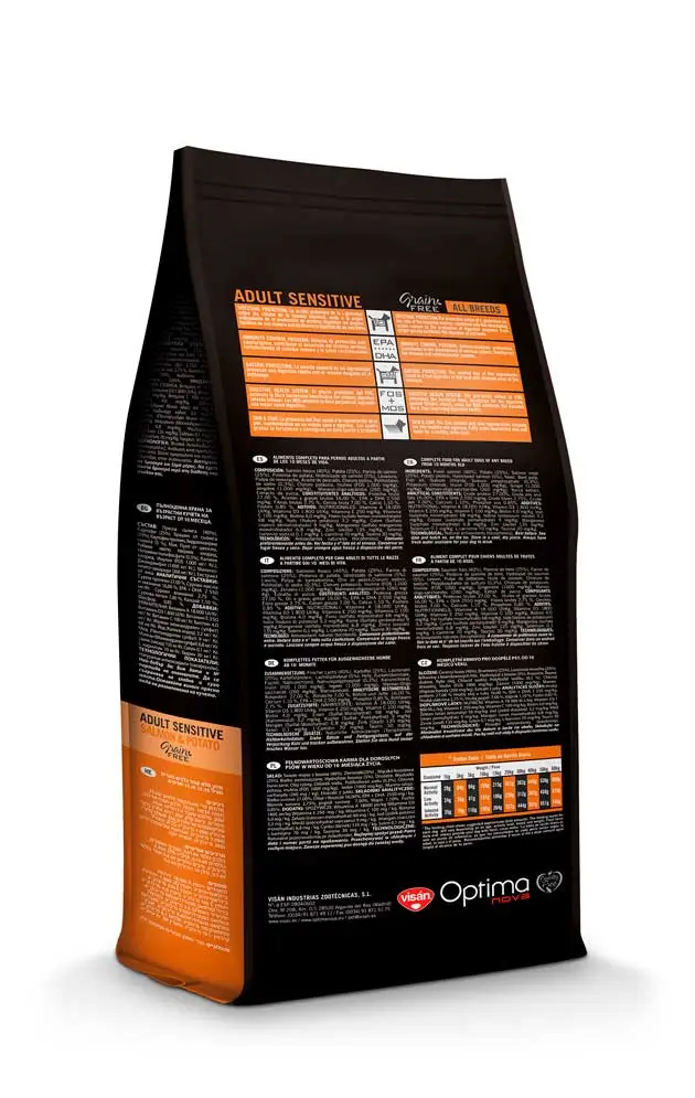 Miscota Optimanova Cibo Secco Adult Sensitive Salmone e Patata Grain Free In Linea