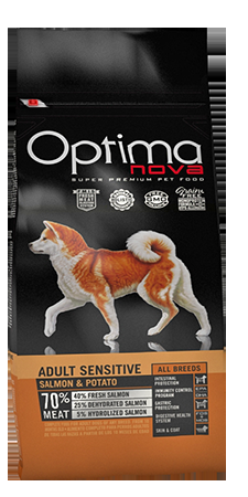 Miscota Optimanova Cibo Secco Adult Sensitive Salmone e Patata Grain Free In Linea