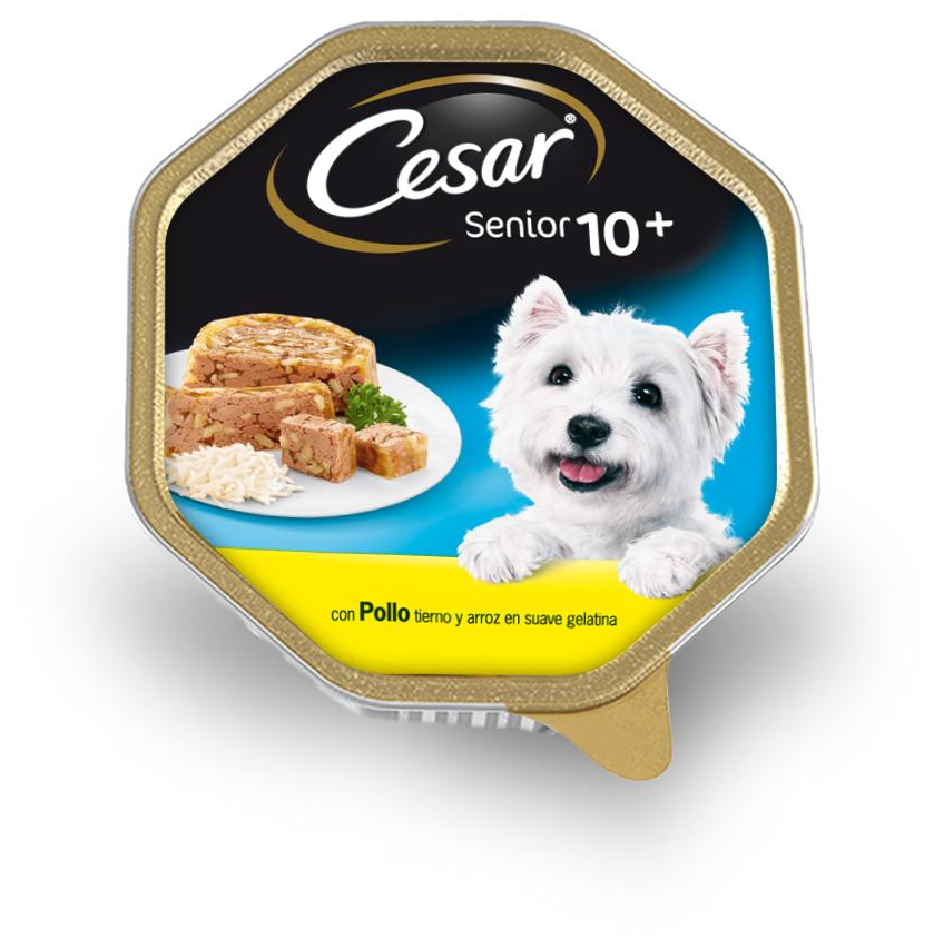 Miscota Cesar Cibo umido per cani anziani in patè con pollo e vasca di riso Economico
