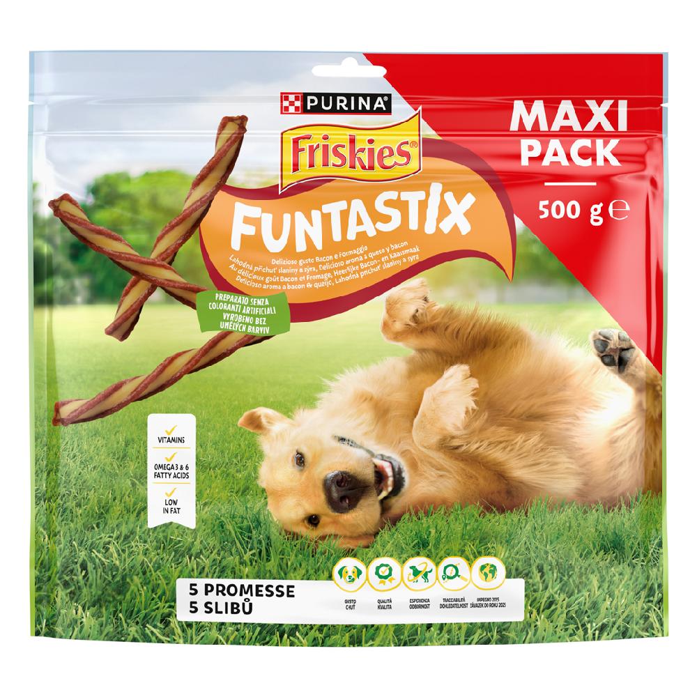 Miscota Purina Friskies Funtastix snack al formaggio e pancetta per cani Vendite Flash