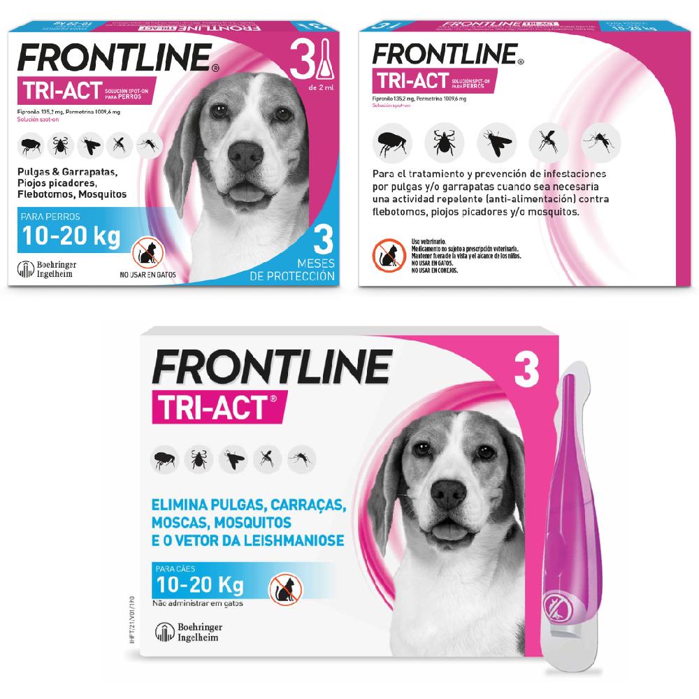 Miscota Frontline Pipette Tri Act per Cani di Taglia Media 10-20 Kg