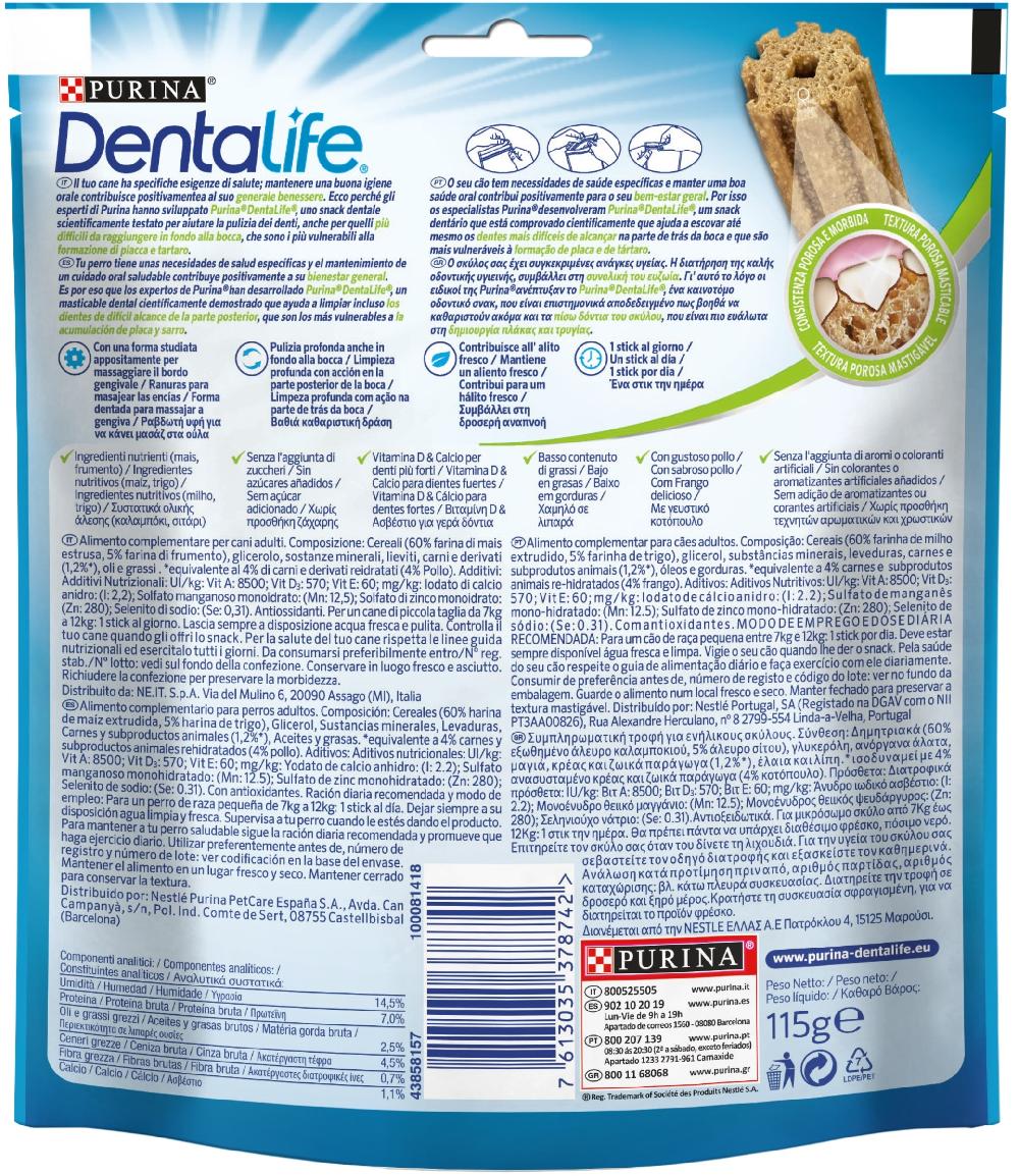 Miscota Dentalife Snack per la Cura del Cavo Orale nei Piccoli Cani da 7 a 12 kg Nuovo