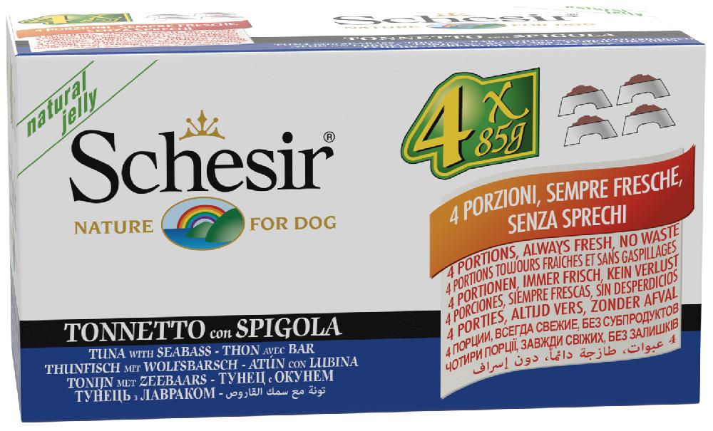 Miscota Schesir Multipack X4 Cibo Umido per Cani di Tonno Con