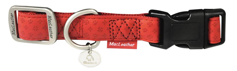 Miscota Nayeco Collare per cani in nylon Macleather rosso Italy