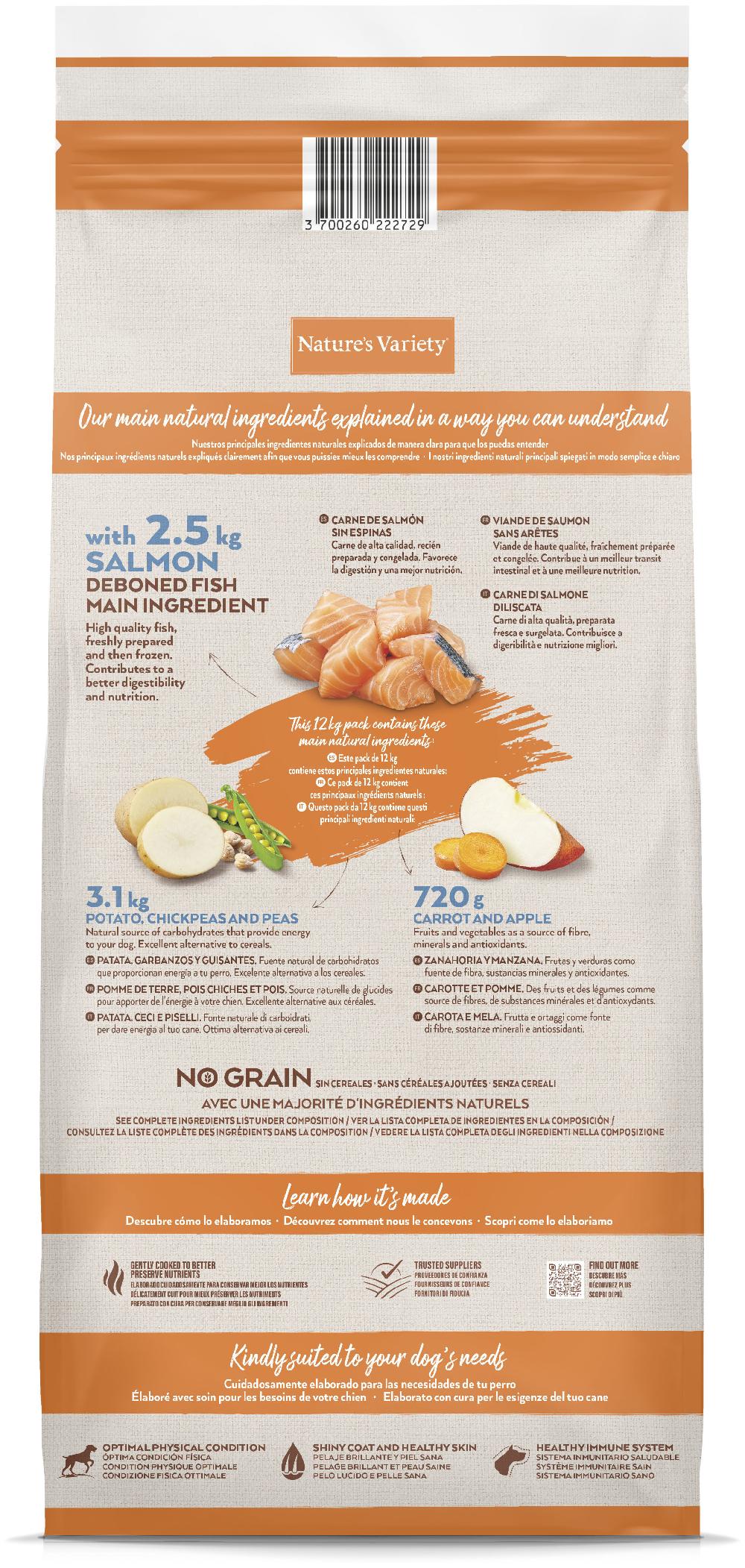 Miscota Nature's Variety Pienso Original Grain Free de Salmón para Perros Adultos Medium Outlet