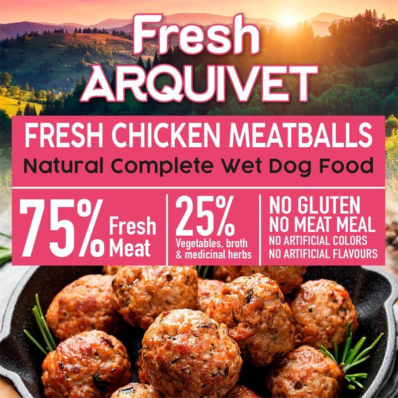 Miscota Arquivet Comída Húmeda Fresh Albóndigas de Pollo con Zanahoria y Guisantes In vendita