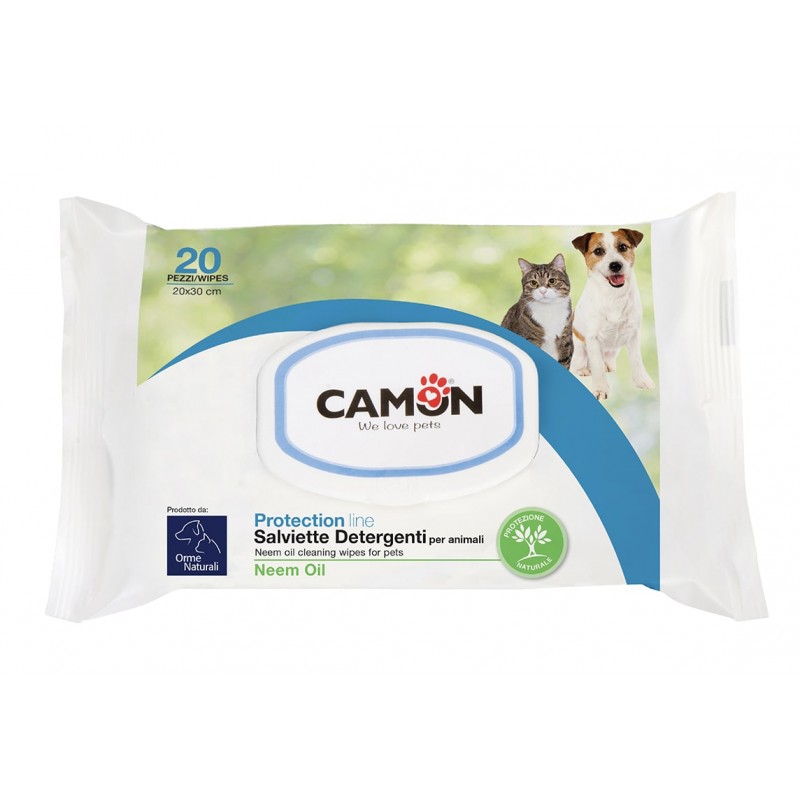 Camon Protection Salviette Detergenti con Olio di Neem Pezzi Unici
