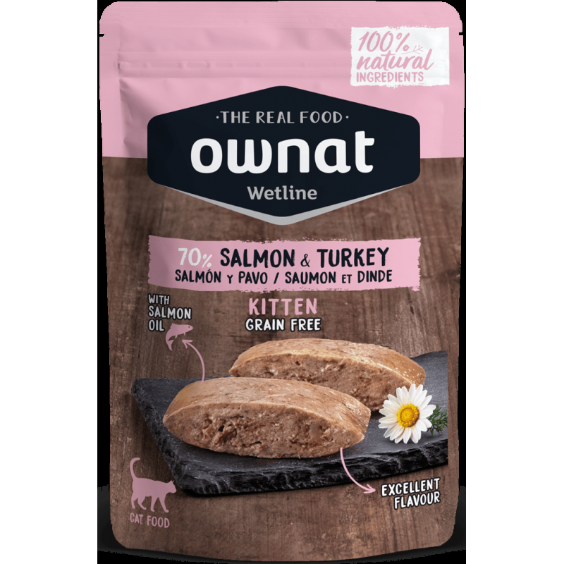 Ownat Kitten Salmone e Tacchino Cibo Umido per Gattini Promozione