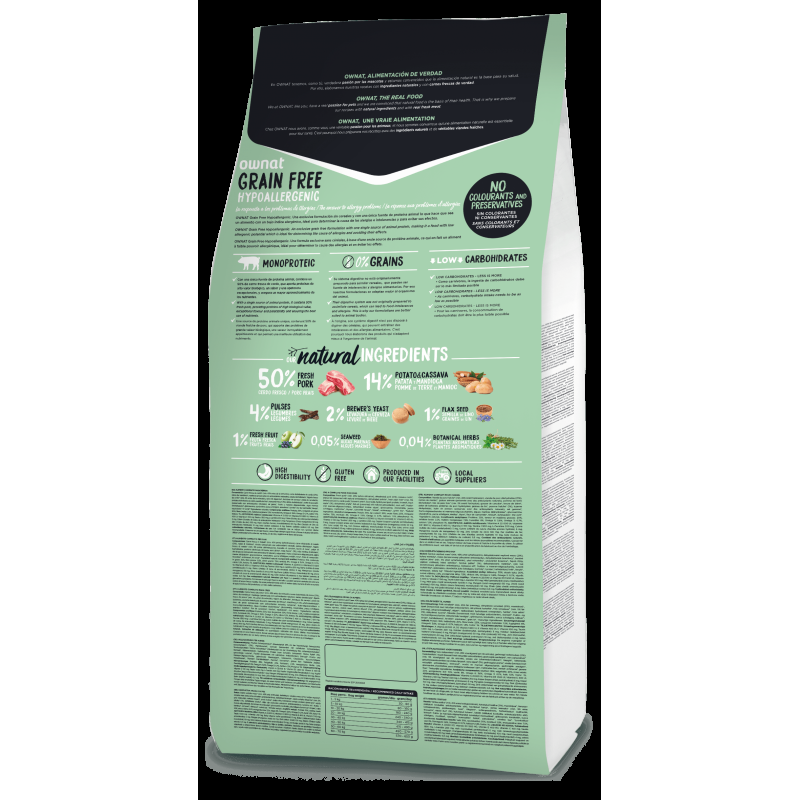 Ownat Grain Free Hypoallergenic al Maiale per Cani Prezzo Ridotto