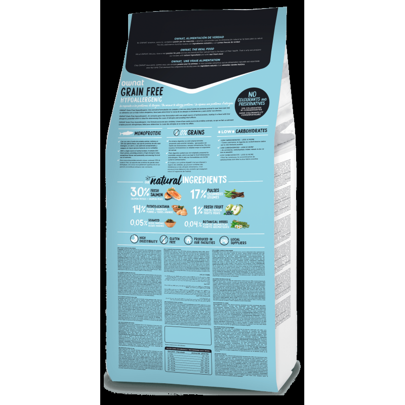 Ownat Grain Free Hypoallergenic Salmone per Cani Sottocosto
