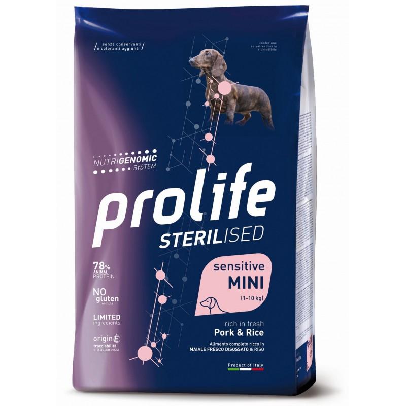Prolife Sterilised Sensitive Adult Mini con Maiale e Riso per Cani