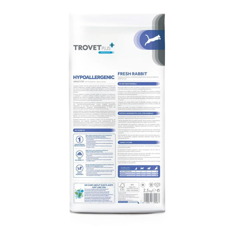 Trovet Plus Hypoallergenic Coniglio per Gatti Spedizione Gratuita