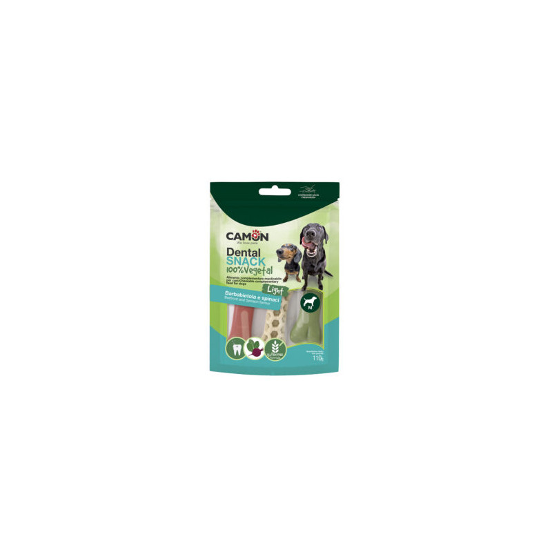 Dental Snack Osso Vegetale Barbabietola e Spinaci per Cani