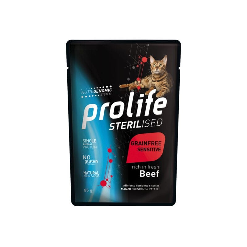 Prolife Sterilised Manzo e Patate Cibo Umido per Gatti