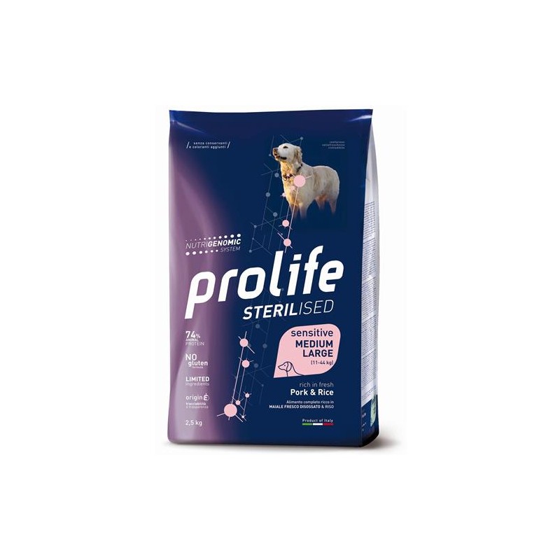 Prolife Sterilised Medium Large con Maiale e Riso per Cani Sterilizzati