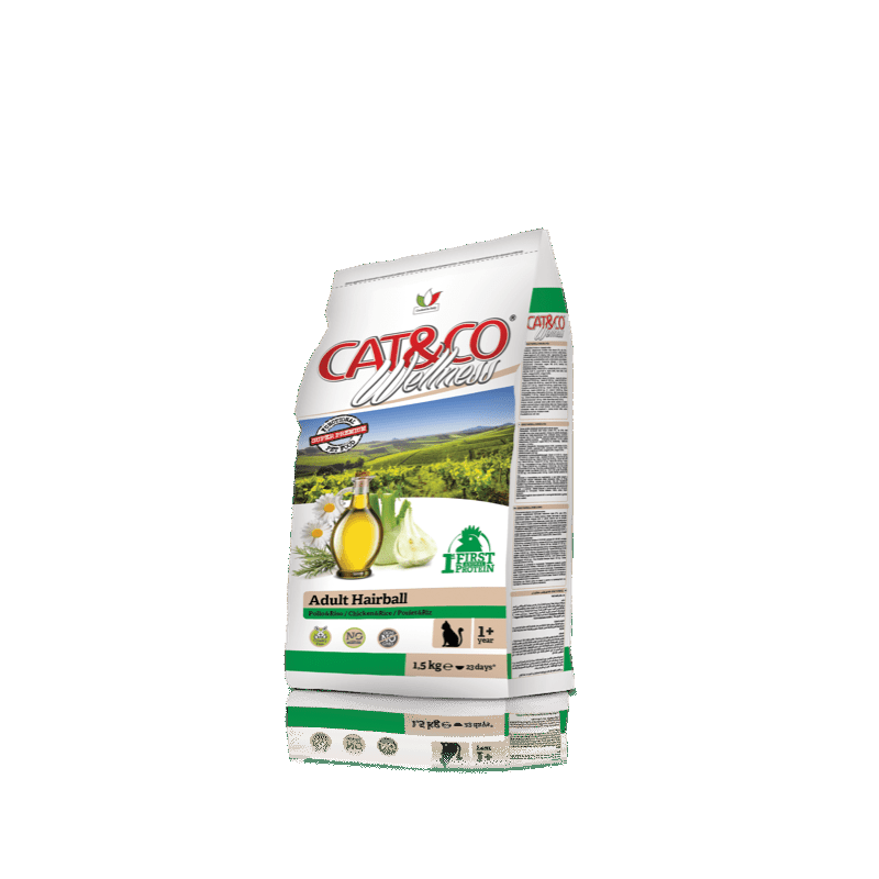 Cat&Co Wellness Cat Adult Hairball Pollo e Riso per Gatti