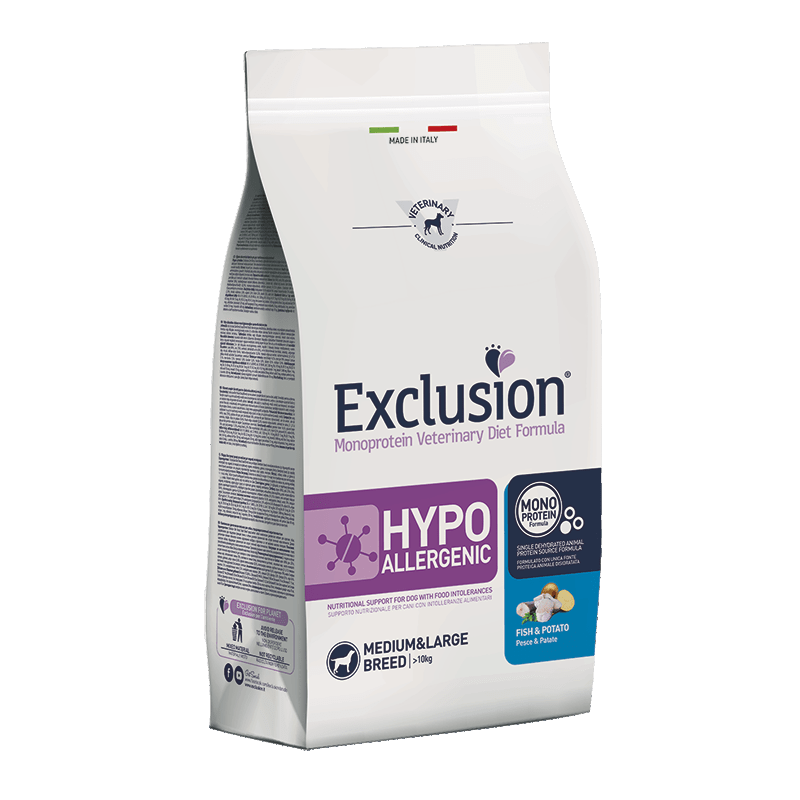 Exclusion Diet Hypoallergenic Pesce e Patate per Cani