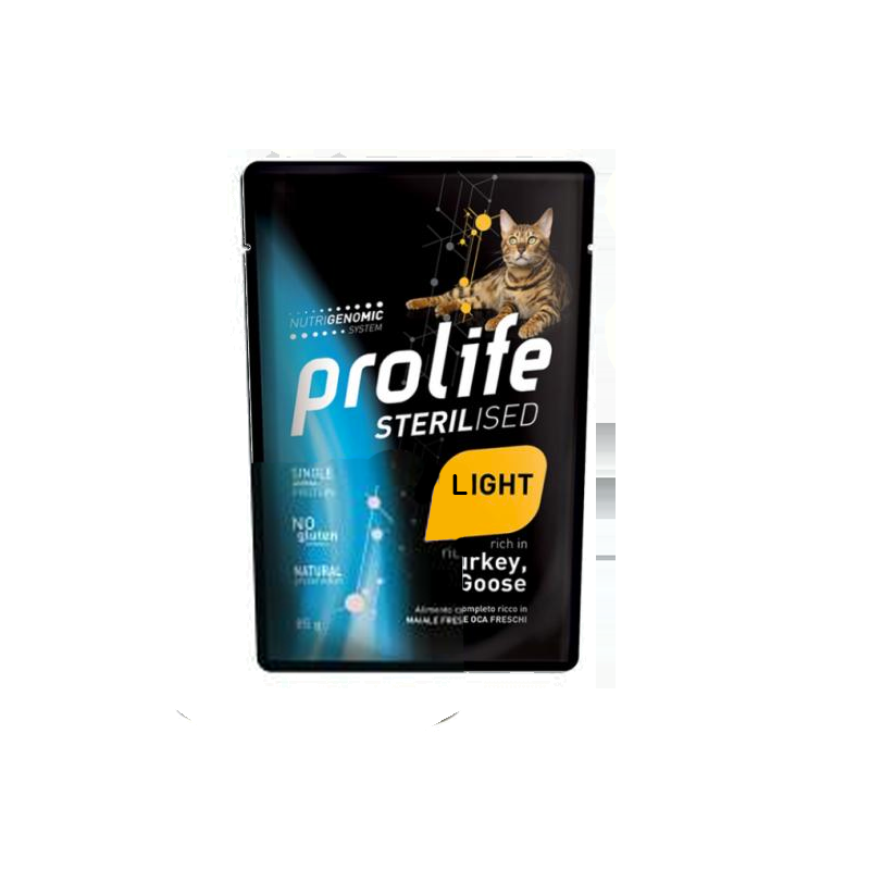 Prolife Light Sterilised Tacchino e Oca Cibo Umido per Gatti