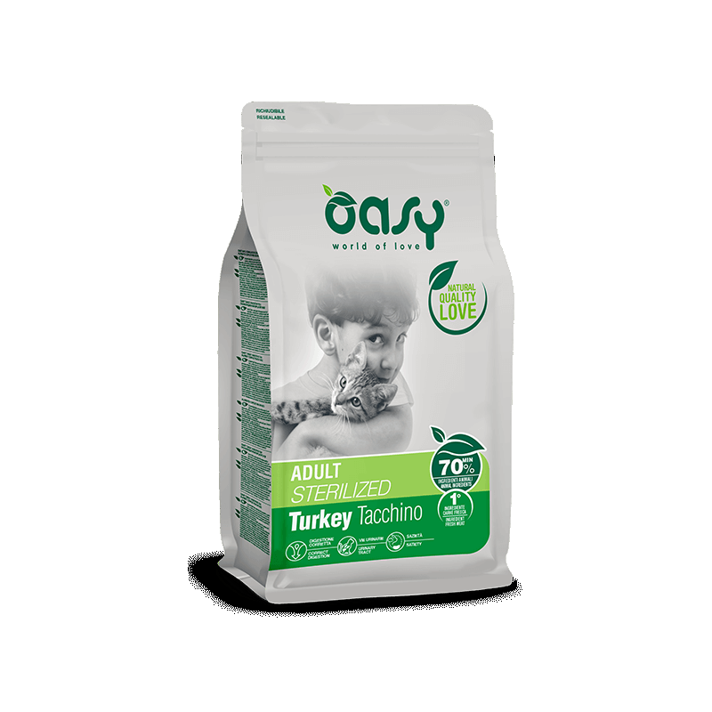 Oasy Adult Sterilized al Tacchino per Gatti
