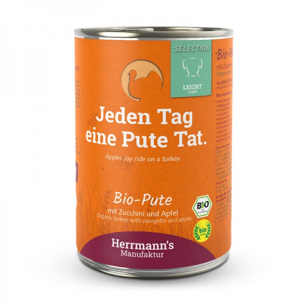 Herrmann's Selection Light Tacchino Bio con Zucchine e Mele per Cani Negozio