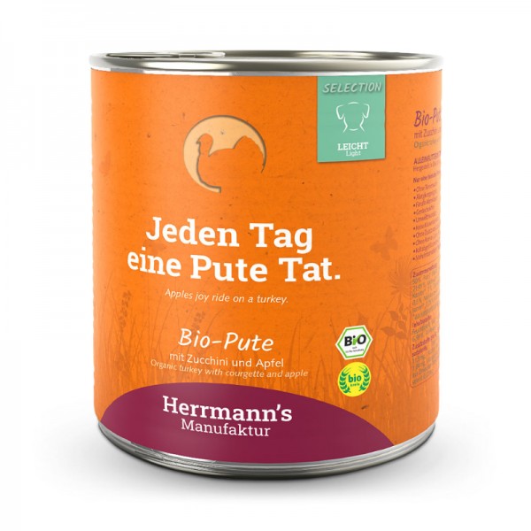 Herrmann's Selection Light Tacchino Bio con Zucchine e Mele per Cani Negozio