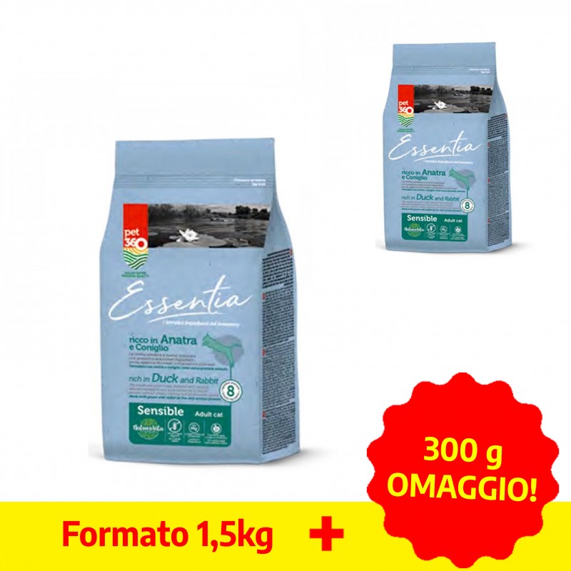 Essentia Adult Sensible Anatra e Coniglio Grain Free per Gatti