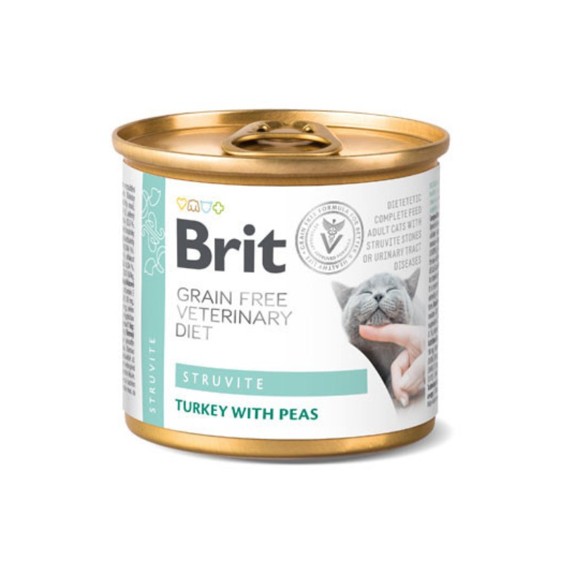 Brit Veterinary Diet Struvite Tacchino e Piselli Umido per Gatti Soddisfazione Garantita