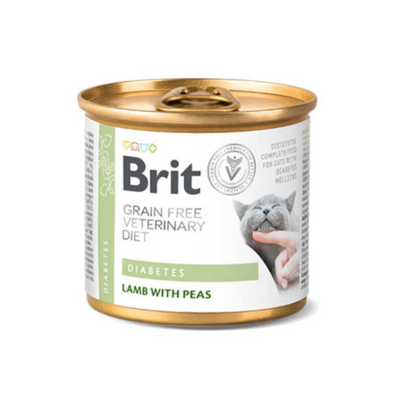 Brit Veterinary Diet Diabetes Agnello e Piselli Umido per Gatti