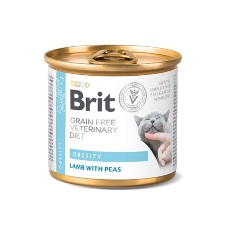 Brit Veterinary Diet Obesity Agnello e Piselli Umido per Gatti