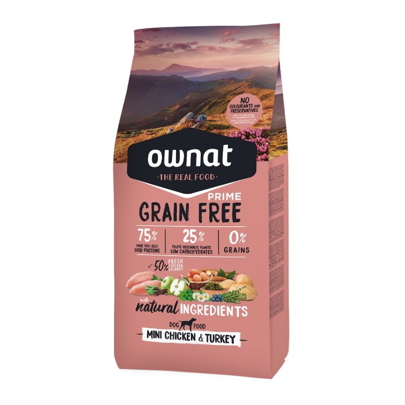 Ownat Dog Prime Grain Free Adult Mini Pollo e Tacchino per Cani Moda