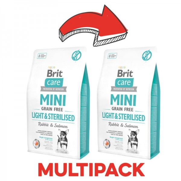 Brit Care Mini Grain Free Light & Sterilised Coniglio e Salmone Vendite Flash