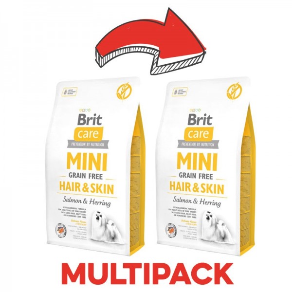 Brit Care Mini Grain Free Hair & Skin Salmone e Aringhe In Saldo