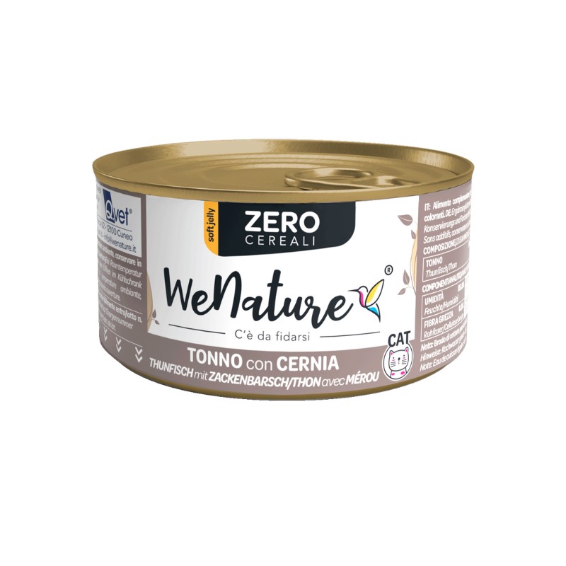 WeNature Zero Cereali Tonno con Cernia al Vapore per Gatti